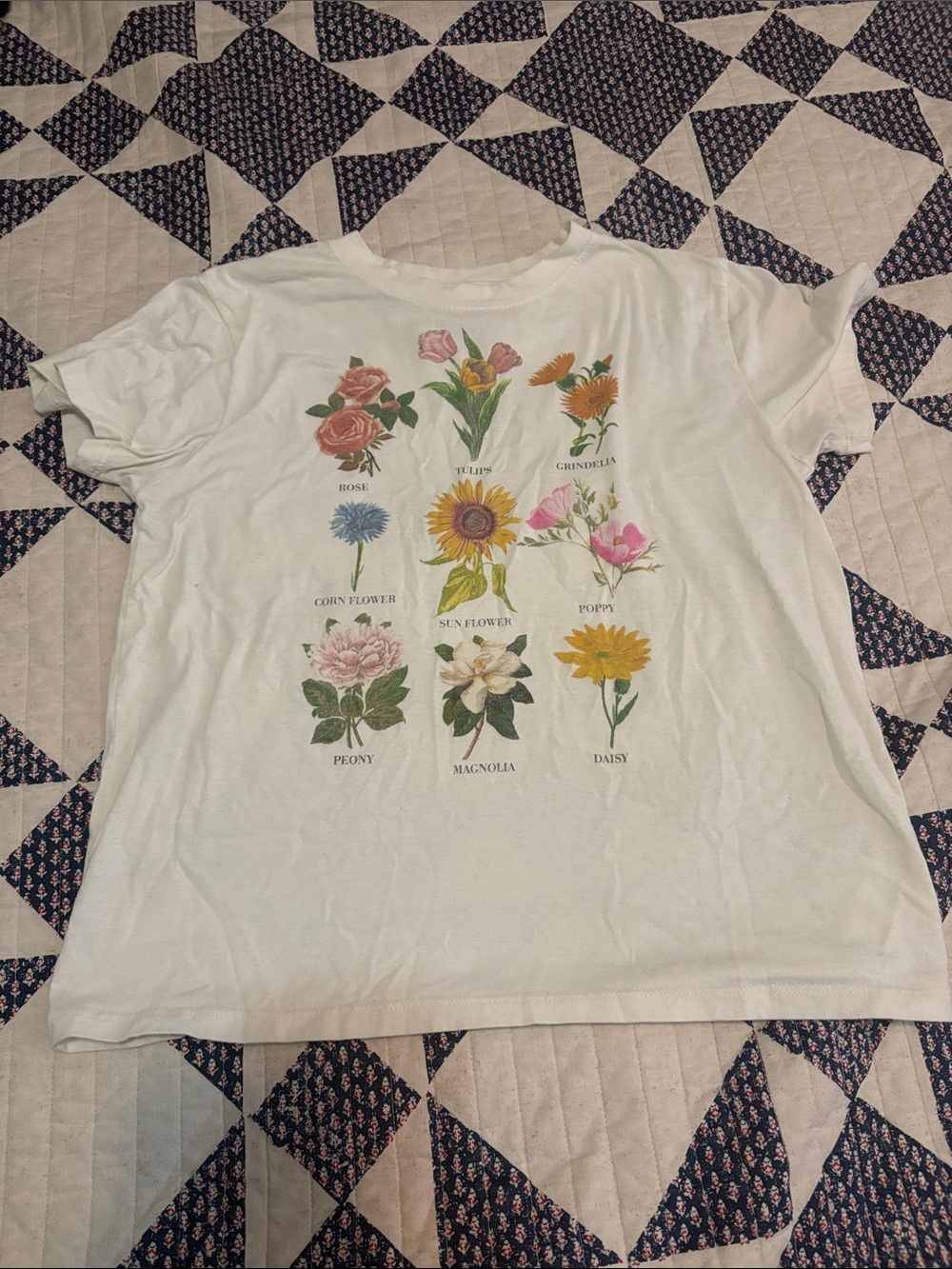 Fifth Sun WhiteFloral Chart Tee